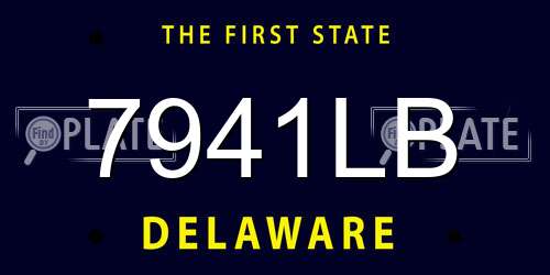 7941LB Delaware License Plate