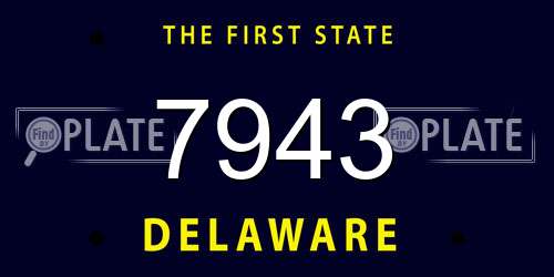 7943 Delaware License Plate