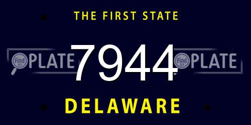 7944 Delaware License Plate