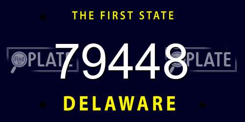 79448 Delaware License Plate