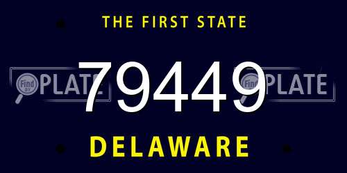 79449 Delaware License Plate