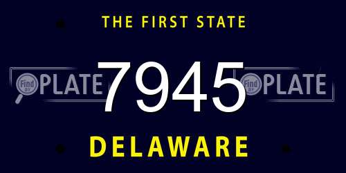 7945 Delaware License Plate