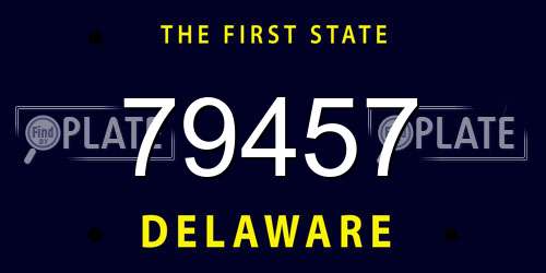 79457 Delaware License Plate