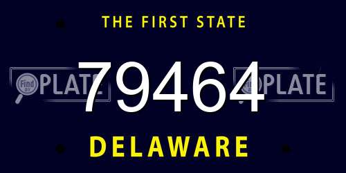 79464 Delaware License Plate