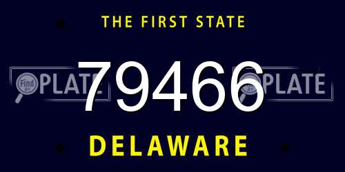 79466 Delaware License Plate
