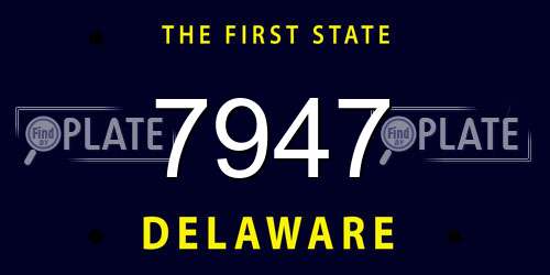 7947 Delaware License Plate
