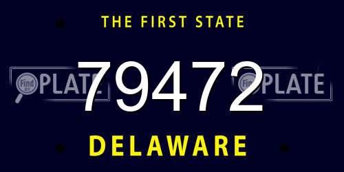 79472 Delaware License Plate