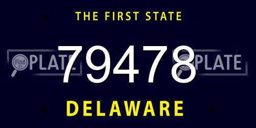 79478 Delaware License Plate