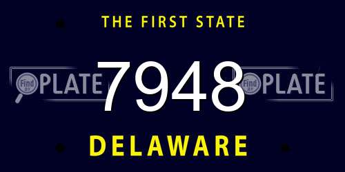 7948 Delaware License Plate