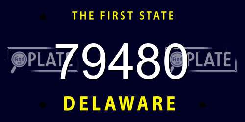 79480 Delaware License Plate