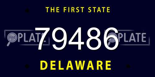 79486 Delaware License Plate