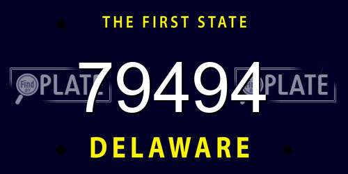 79494 Delaware License Plate