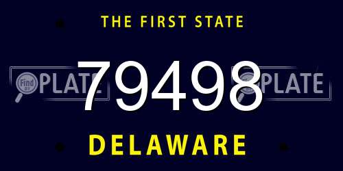 79498 Delaware License Plate