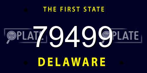 79499 Delaware License Plate