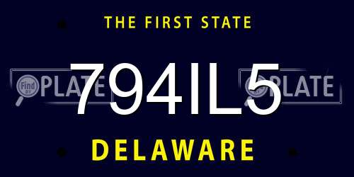 794IL5 Delaware License Plate