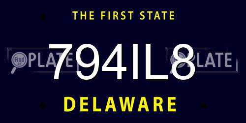 794IL8 Delaware License Plate
