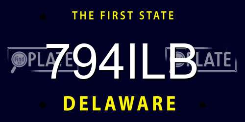 794ILB Delaware License Plate