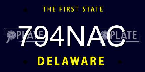 794NAC Delaware License Plate