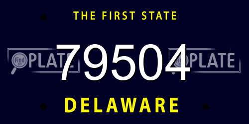 79504 Delaware License Plate