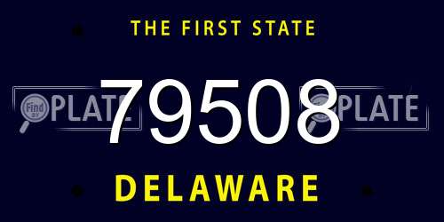 79508 Delaware License Plate