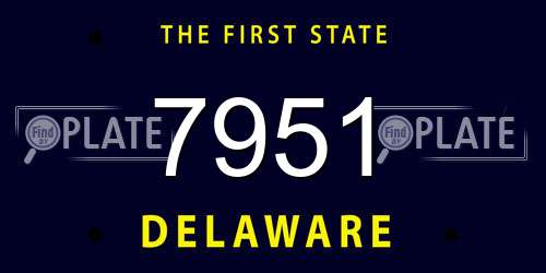 7951 Delaware License Plate