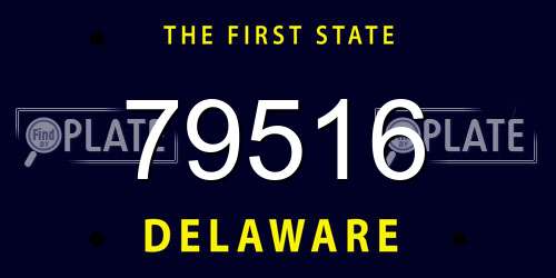 79516 Delaware License Plate