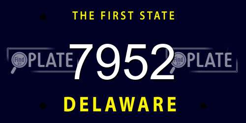7952 Delaware License Plate