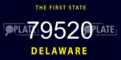 79520 Delaware License Plate