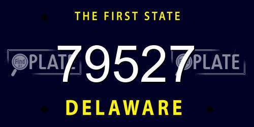 79527 Delaware License Plate