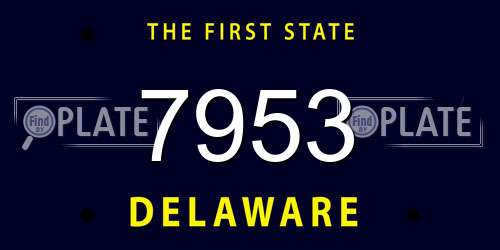 7953 Delaware License Plate