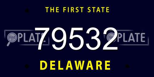 79532 Delaware License Plate