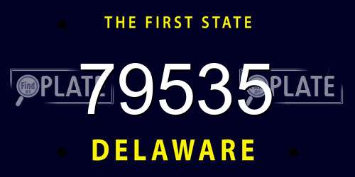 79535 Delaware License Plate