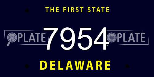 7954 Delaware License Plate