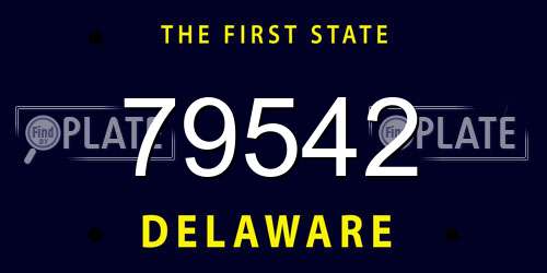 79542 Delaware License Plate