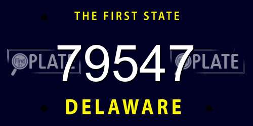79547 Delaware License Plate