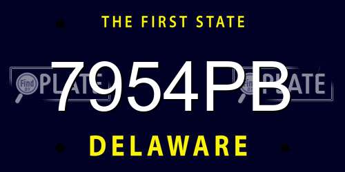 7954PB Delaware License Plate