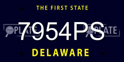 7954PS Delaware License Plate