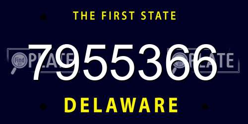 7955366 Delaware License Plate