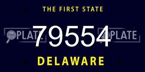 79554 Delaware License Plate