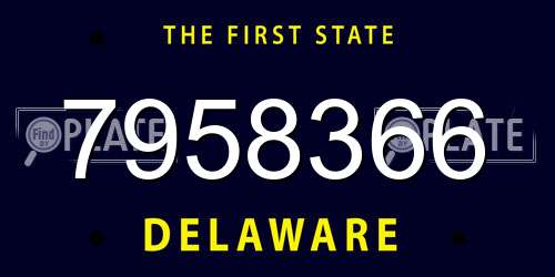 7958366 Delaware License Plate