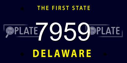 7959 Delaware License Plate