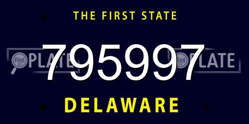 795997 Delaware License Plate