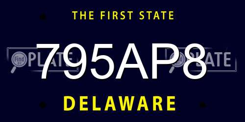 795AP8 Delaware License Plate
