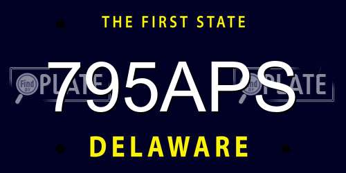 795APS Delaware License Plate