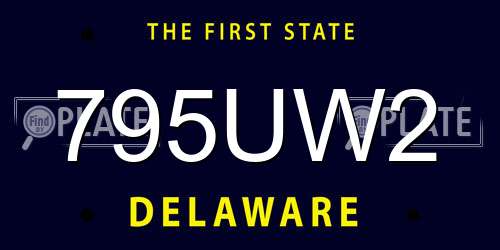 795UW2 Delaware License Plate
