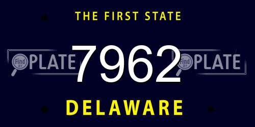 7962 Delaware License Plate