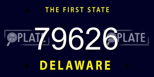 79626 Delaware License Plate