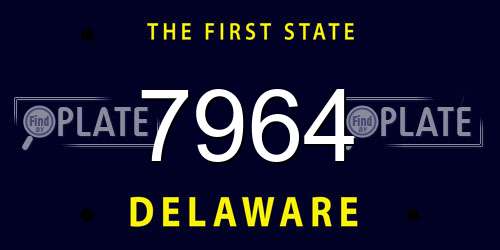 7964 Delaware License Plate