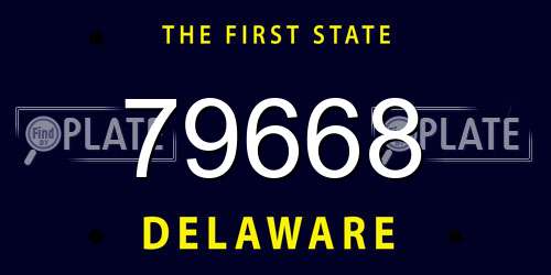 79668 Delaware License Plate
