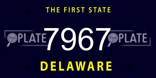7967 Delaware License Plate